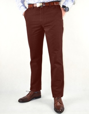 Spodnie męskie chino bordowe HIT CENOWY W32 L32
