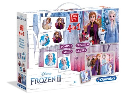 4w1 Frozen 2 Clementoni - Domino - Puzzle 30 - Memo - 6 Cubes EduKit