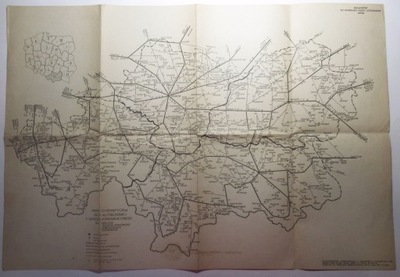 Mapa sieci autobusowej PKS 1979/80 KRAKOWSKIE BIELSKIE NOWOSĄDECKIE TARNOW.