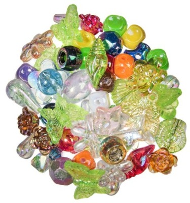 MIKS KORALIKÓW MIENIĄCYCH AB 50 SZT RÓŻNE WZORY