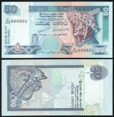 $ Sri Lanka 50 RUPEES P-110f UNC 2006