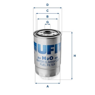 FILTRO COMBUSTIBLES UFI 24.H2O.08  