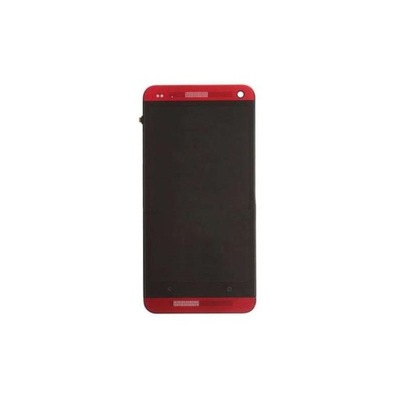 WYŚWIETLACZ LCD DOTYK SZYBA ramka HTC ONE M7 czerwony