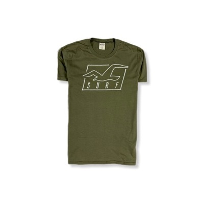 Hollister koszulka tshirt logo khaki klasyk M L