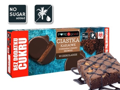 CIASTKA KAKAOWE Z KREMEM BROWNIE BEZ CUKRU PURE&GOOD 128G