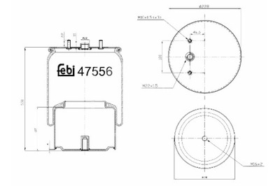 BOLSA DE AIRE NEUMÁTICA SUSPENSIONES PNEUMATYCZNEGO L/P DAF CF XF 106 10.12- FEBI  