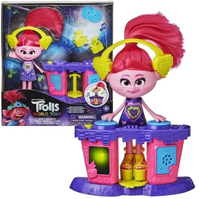 HASBRO TROLLS DJ POPPY FIGURKA Z AKCESORIAMI 4+