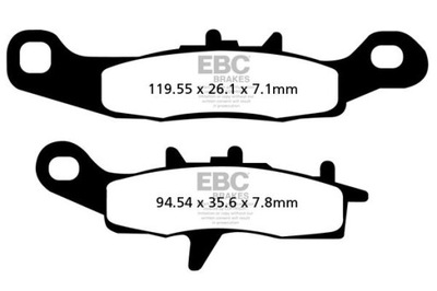 КОЛОДКИ ТОРМОЗНЫЕ EBC FA349R (КОМПЛЕКТ. NA 1 ДИСКИ ТОРМОЗНЫЕ)