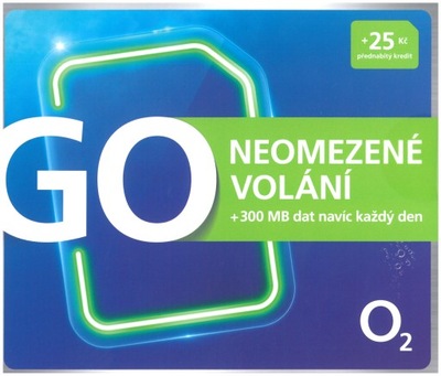 KARTA SIM CZESKA PREPAID O2 25 KC 300 MB NEOMEZENE