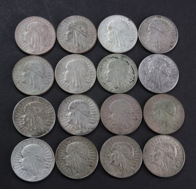 ANK II RP 5 ZŁOTYCH POLONIA zestaw 16 sztuk