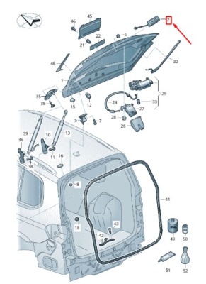 Vw touran 5t rear задняя дверь handle with камера 5ta827566b фото №1