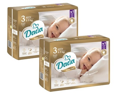 Pieluszki DADA EXTRA CARE 3 MIDI rozmiar 3 4-9 kg 80 szt.