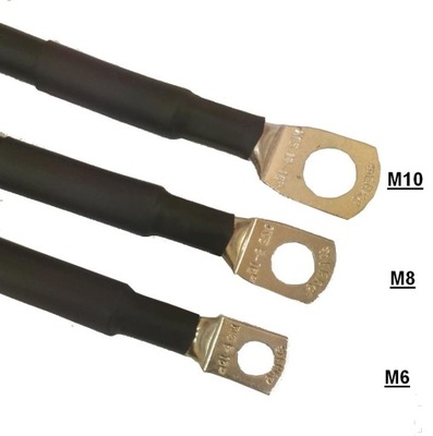 Przewód masowy, kabel, łącznik 16mm2 10 cm