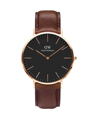 Zegarek męski DANIEL WELLINGTON elegancki na brązowym pasku