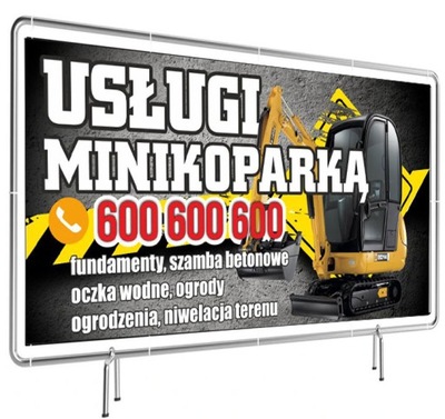 Reklama Baner reklamowy - Usługi minikoparką