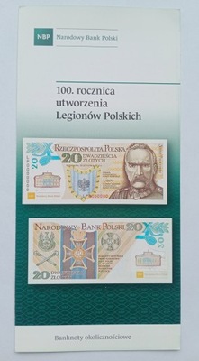 POLSKA - 20 ZŁ 2014 100 ROCZNICA UTWORZENIA LEGIONÓW POLSKICH -FOLDER - F14