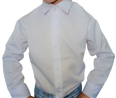 Koszula chłopięca biała GŁADKA dla chłopca uroczystość WIZYTOWA 134