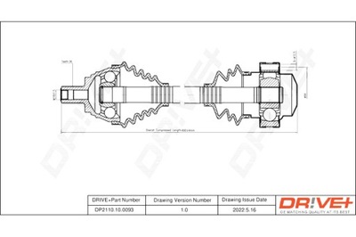 DRIVE+ ПІВВІСЬ ПРИВІДНА SKODA OCTAVIA 04-13 L