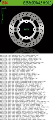 NG DISCO DE FRENADO PRZOD/TYL ARCTIC CAT 550/650/700/1000 PLYWAJACA ()  