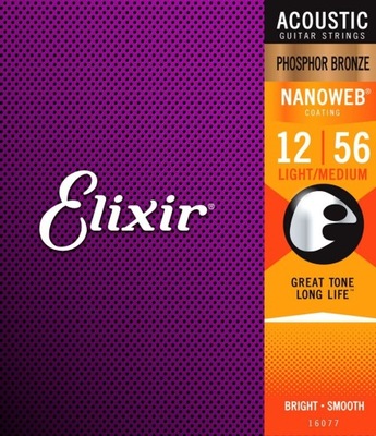 Struny ELIXIR NanoWeb Phosphor Bronze (12-56)