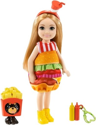 BARBIE LALKA CHELSEA KOSTIUM BURGER MATTEL GRP69