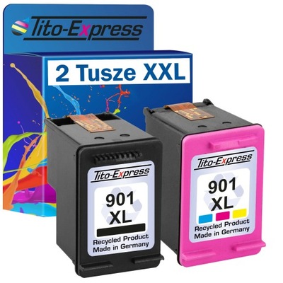 2x Tusz do HP 901 XL 4500 4545 kolor plus czarny