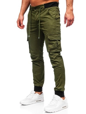 SPODNIE JOGGERY BOJÓWKI MĘSKIE KHAKI MP0208MV DENLEY_XL