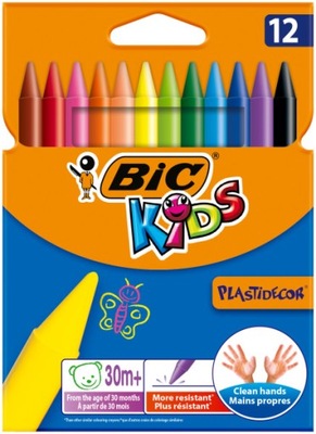 BIC KIDS PLASTIDECOR KREDKI ŚWIECOWE 12 KOLORÓW