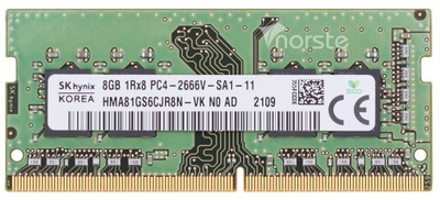 PAMIĘĆ RAM SK HYNIX 8GB DDR4 SODIMM LAPTOP PC4 2666MHZ HMA81GS6CJR8N-VK