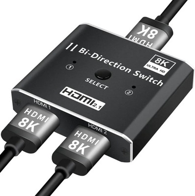 Dwukierunkowy przełącznik HDMI 2.1 ULTRA 8K HD 48Gb/s zasilany