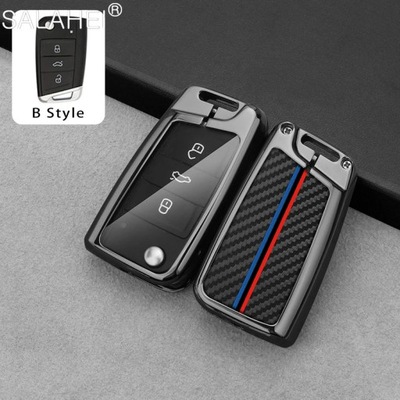 B-BLACKCARBON FIBRE CAR CASE CASE POCHODNIK FOB PARA VW POLO TIGUAN JETTA PA  