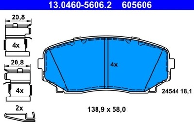 ZAPATAS DE FRENADO MAZDA PARTE DELANTERA CX-7/CX-9 07- 13.0460-5606.2  