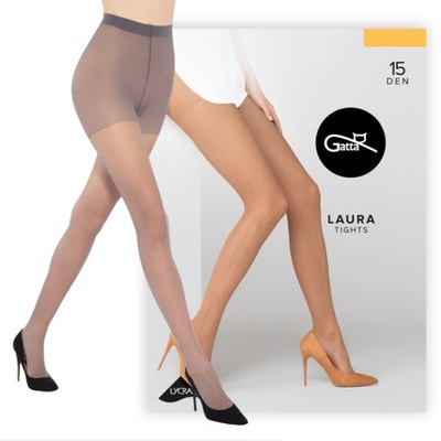 Rajstopy Gatta Laura 15 den lycra 4-L GRAFIT