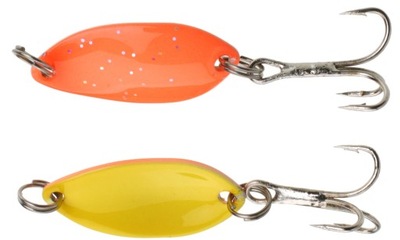 BŁYSTKA TROUT CAMPIONE MINI 2.2 cm / 1.4 g ORANGE GLITTER/YELLOW -1szt