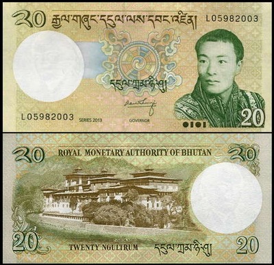 BHUTAN, 20 NGULTRUM 2013 Pick 30b