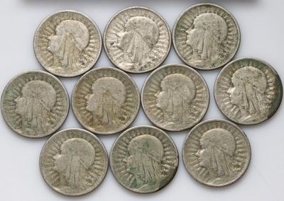 II RP, 10 x 2 złote 1932-1934, Głowa kobiety