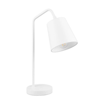 Lampa biurkowa stołowa biała z abażurem minimalistyczna nowoczesna RL