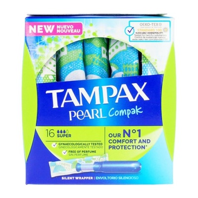 Tampony z aplikatorem Tampax TAMPAX PEARL COMPAK 16 sztuk SUPER