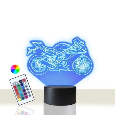 Lampka Stołowa Nocna 3D LED Statuetka Yamaha Motocykl Motor na Prezent