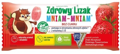 STARPHARMA ZDROWY LIZAK MNIAM MNIAM TRUSKAWKA Z KSYLITOLEM WIT D I C 6g