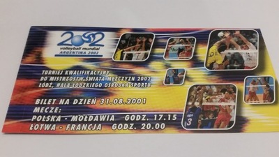 bilet siatkówka POLSKA - MOŁDAWIA 31.08.2001