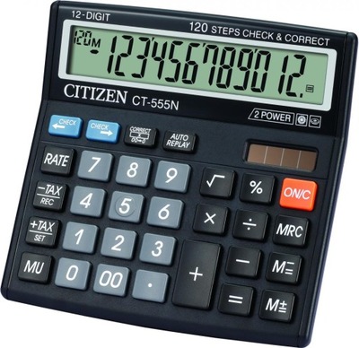 Kalkulator biurowy 12-cyfrowy Citizen czarny duży