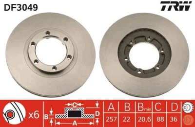 ДИСК ТОРМОЗНОЙ OPEL ПЕРЕД FRONTERA DF3049