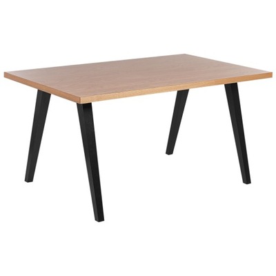 Stół do jadalni 150 x 90 cm jasne drewno z czarn