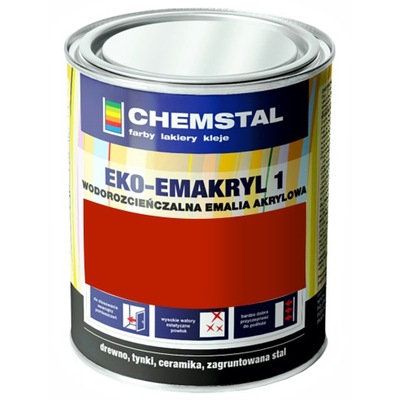 FARBA AKRYLOWA EKO-EMAKRYL CHEMSTAL CZERWONY RAL 3020 0,2L