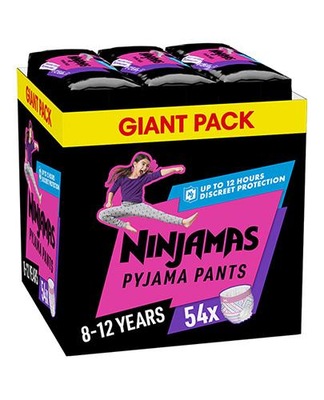 Pampers Ninjamas Dziewczynka Pieluchomajtki 8-12 lat 54 sztuki