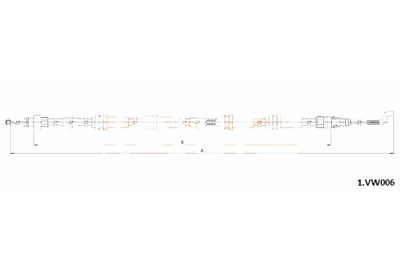 COFLE CABLE DE FRENADO DE MANO VOLKSWAGEN AUDI  