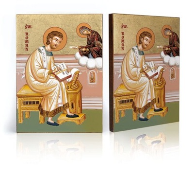 Ikona religijna Święty Roman - E - 17 cm x 23 cm