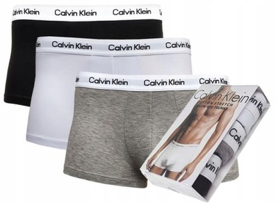 Bokserki męskie Calvin Klein czarne szare białe L