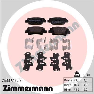 ZIMMERMANN 25337.160.2 КОЛОДКИ ГАЛЬМІВНІ